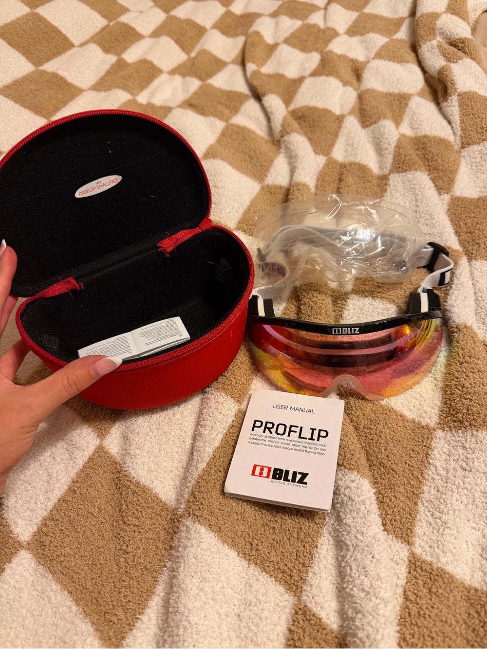 Blitz Proflip ski Protective Goggles with Red Mirror Lens